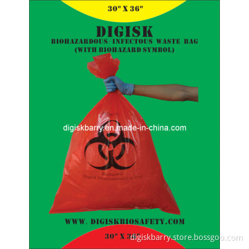 30" X 36" Biohazard Bag for Biohazardous/Infectious Waste in Hospital/Clinical/Laboratory